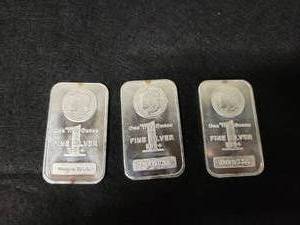(3) 1oz Morgan .999 Silver Bars