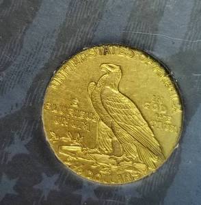 1909 US $2.50 GOLD INDIAN VF OR BETTER
