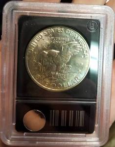 1971-S EISENHOWER 40% SILVER DOLLAR UNC BLACK SLAB