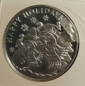 2022 CHRISTMAS SILVER ROUND IN AIRTITE 1 TROY OZ .999 FINE SILVER