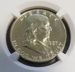 1957 PROOF US FRANKLIN HALF DOLLAR PF65 NGC