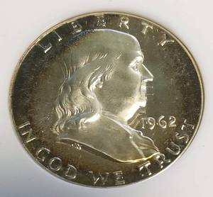 1962 PROOF US FRANKLIN HALF DOLLAR PF65 NGC OLD HOLDER