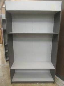 lot 5 image: Wall Display Shelving UnitBookcase in Dark Gray and White. Approximate Dimensions 47 x 16 x 80 Tall. - Includes 2 Adjustable Shelves.