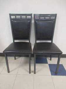lot 178 image: (2) Nice Faux Leather Upholstered Chairs. Slight Scratch and Dent.