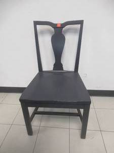 lot 181 image: Splat Back Wooden Arm Chair. Slight Scratch and Dent.