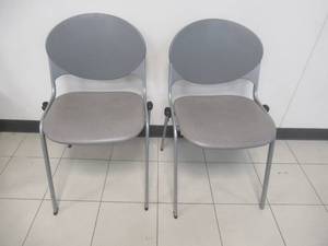 lot 182 image: (2) Plastic Chairs. Slight Scratch and Dent.