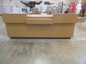 lot 210 image: Large Retail Service Counter, Plenty Of Storage Space, Approximate Dimensions 114 x 38 x 40 12 Tall.