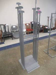 lot 211 image: (6) Adjustable Sign Display Stands, Approximate Dimensions 14 x 19 x 60 - 72.