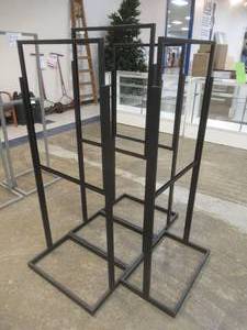 lot 214 image: (4) Metal Sign Display Stands, Approximate Dimensions 24 x 15 x 56 Tall.