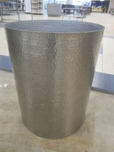 lot 248 image: Nickel Hammered Trash Can, Approximate Dimensions 16 Dia x 20 Tall.