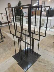 lot 216 image: (6) Metal Sign Display Stands, Approximate Dimensions 22 x 10 x 60 Tall.