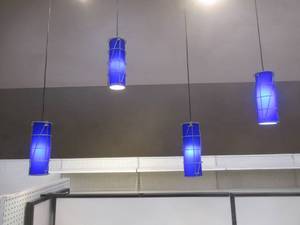 lot 254 image: (4) Blue Pendant Track Lights, 5 x 12.