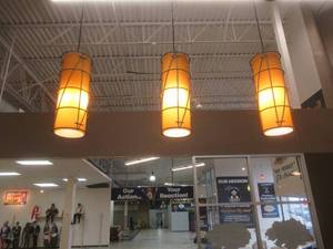 lot 255 image: (3) White Pendant Track Lights, 5 x 12.