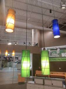 lot 256 image: (4) Mixed Colored Pendant Track Lights, 5 x 12.