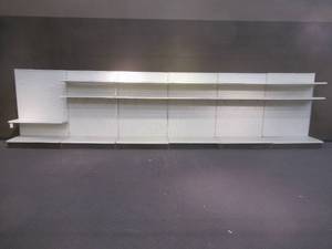 lot 259 image: Gondola Shelving 6 Units, Each Wall Unit is 48 x 71 Tall With 24 Base Shelf and 19 Upper Shelving. Must Dismantle On Site.