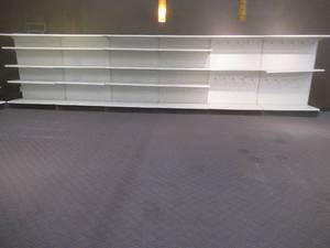 lot 261 image: Gondola Shelving 6 Units, Each Wall Unit is 48 x 71 Tall With 24 Base Shelf and 19 Upper Shelving. Must Dismantle On Site.