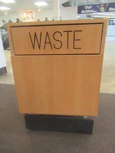 lot 265 image: Waste Receptacle Concealer, Approximate Dimensions 24 x 24 x  34 12 Tall. In nice condition.