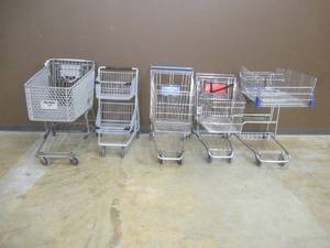 lot 354 image: (5) Miscellaneous Shopping Carts. In nice condition.