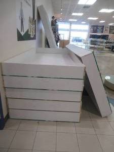 lot 356 image: (7) Large Display Bin Tops, No Stands. Approximate Dimensions 96 x 48 x 8 In nice condition.