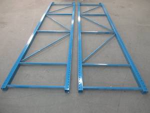 lot 360 image: (2) Teardrop Uprights, 14 x 42 With Base Feet. In nice condition.