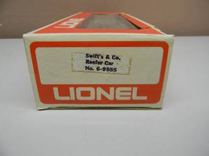 lot 59 image: LIONEL - SWIFTS & CO. BILLBOARD REEFER CAR #6-9855 - IN ORIGINAL BOX - NICE - FANTASTIC PIECE - SEE PICTURES
