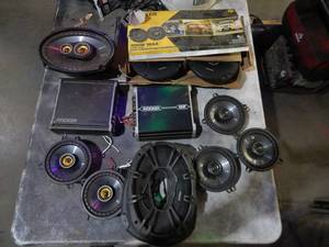 lot 13 image: Assorted Kenwood Amps & Speakers