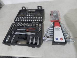 lot 50 image: 2-Socket Sets & A Set Of SAE & Metric Wrenches