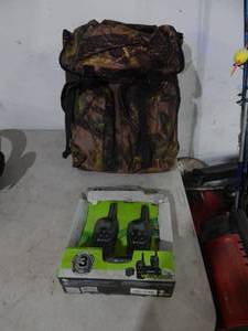 lot 61 image: Midland 24 Miles 2-Way Radios & Insulated Camo Backpack