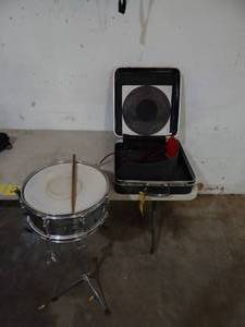 lot 75 image: Drum With Stand, Mat & Case