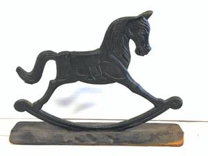Vintage Cast Iron Rocking Horse 11 Wide