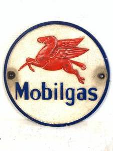 Mobile Gas Cast Iron Sign 9 Inch Wide