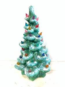Vintage Atlantic Ceramic Christmas Tree 11 Inch Tall