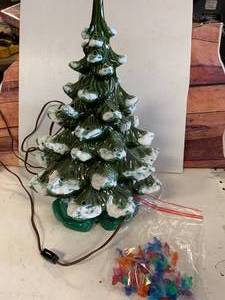 Vintage Atlantic Ceramic Christmas Tree 16 Inch Tall