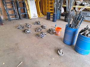 lot 2 image: Lot of  Scaffolding - Uprights, Cross Members, Adapters, Railings, Wheels