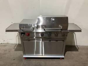 Dyna-Glo 4-Burner Natural Gas Grill in Stainless Steel with Griddle