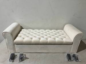 Nobel House Clayton Ivory Tufted Bench
