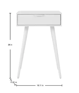 LOT OF 2. Style Well Amerlin 1 Drawer White Wood Nightstand (18 in W. X 26 in H.)