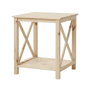 LOT OF 4. Style Well 22 in. x 25 in. Unfinished X-Pine End Table with 1-Shelf