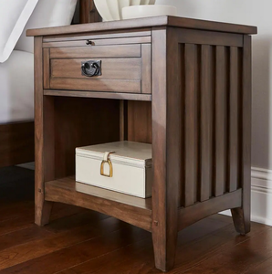Home Decorators Collection Abrams 1 Drawer Walnut Finish Nightstand (24 in W. X 25.98 in H.)