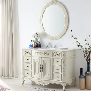 Winslow 48 in. W x 22 in. D Bath Vanity in Antique White with Vanity Top in White Marble with White Basin