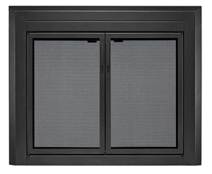Uniflame Large Logan Black Cabinet-style Fireplace Doors with Smoke Tempered Glass