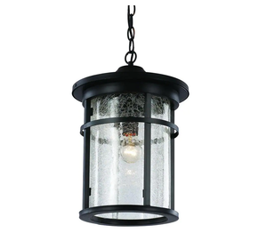 Avalon 11 in. 1-Light Black Hanging Outdoor Pendant Light MISSING GLASS