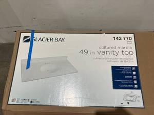 Glacier Bay Newport 49 in. W x 22 in. D Cultured Marble Vanity Top in White with White Sink