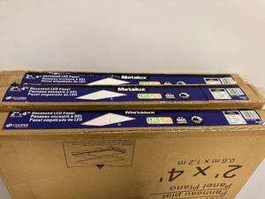 LOT OF 3. Metalux 2 ft. x 4 ft. White Integrated LED Flat Panel Troffer Light Fixture at 4700 Lumens, 4000K Cool White