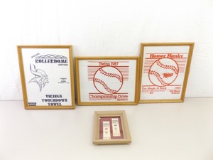 Lot of Vintage Framed Minnesota Twins World Championship Memorabilia
