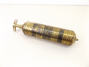 Antique Brass Pyrene Hand Pump Fire Extinguisher