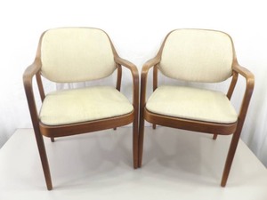 2 Mid-Century Knoll International Bentwood Chairs
