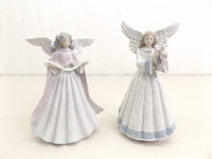 Lladro Heavenly Harpist #5830 and #5831 Pink Robe Navidad Tree Topper