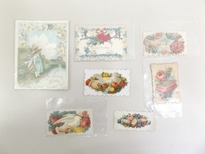 Lot of 7 Antique Die Cut Valentine Cards