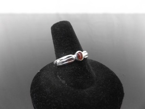 .925 Sterling Silver Ruby Cabochon Ring Size 8.5